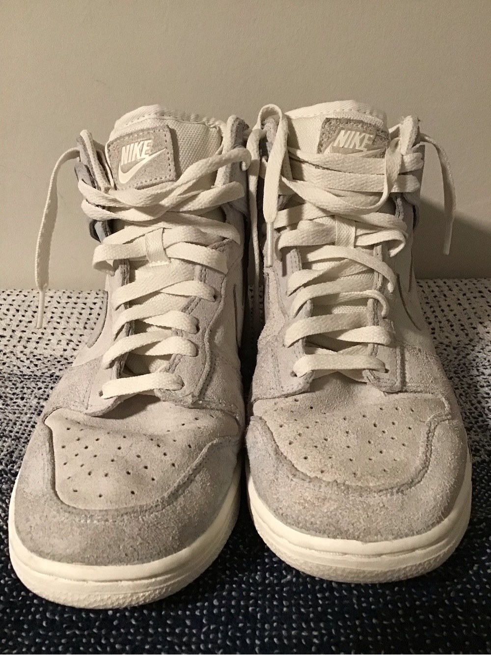 Nike Light Gray Suede High-Top Sneakers